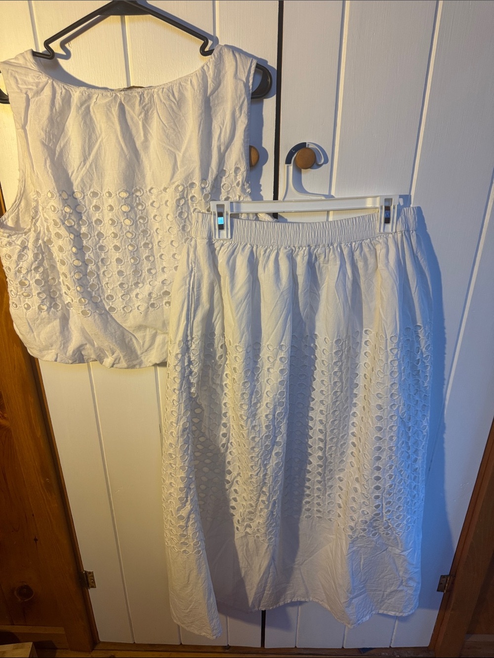 White Eyelet Top & Midi Skirt - Women - Picture 4 of 4